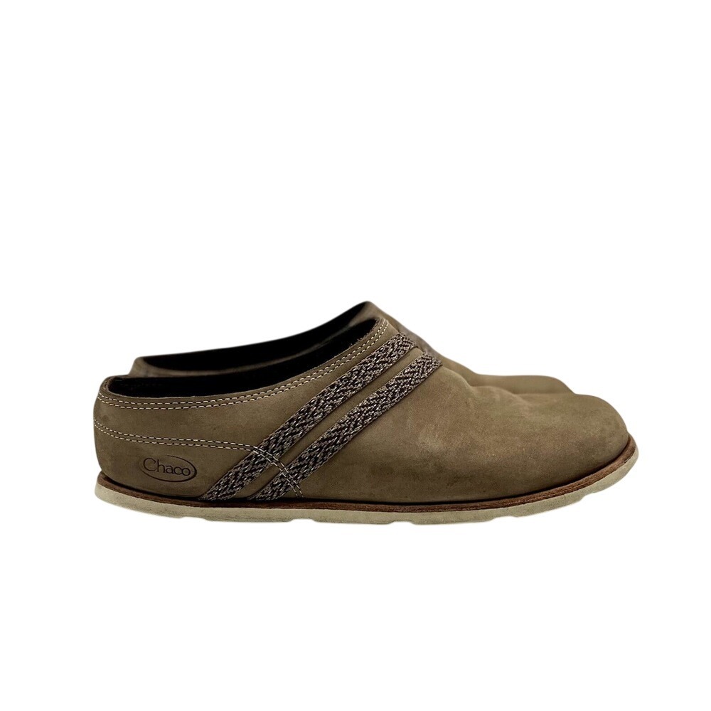 Chaco Caribou Brown Nubuck Leather‎ Slip On Mules Shoes Womens 6 J106372